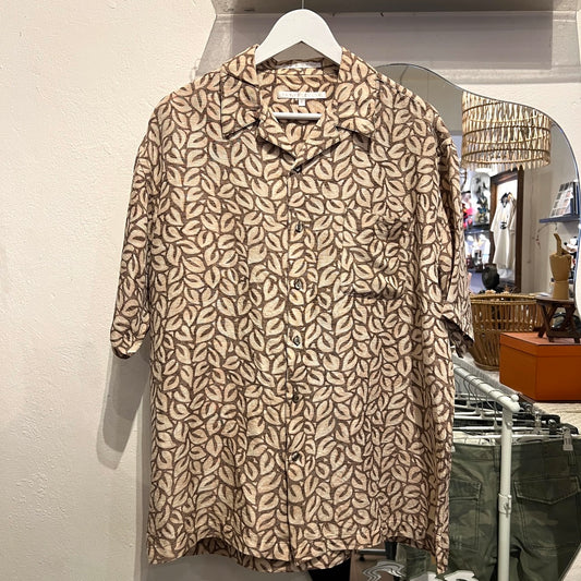 90’s Perry Ellis シルク混 開襟シャツ