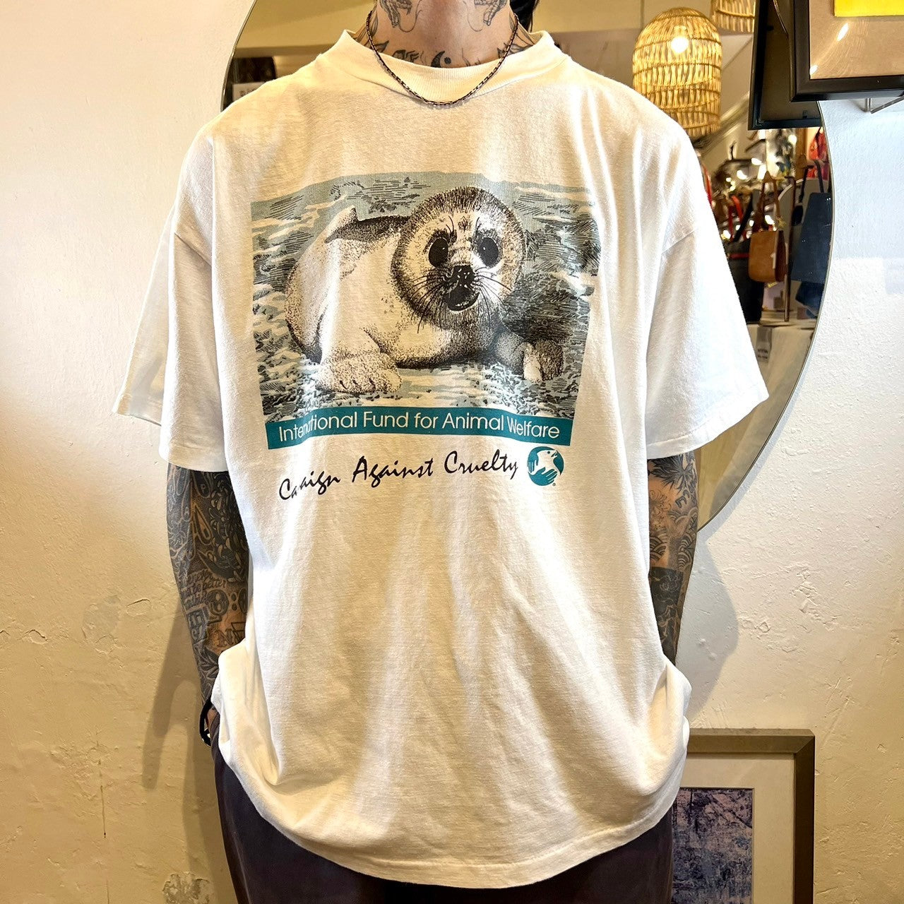 90s SHOR HILLS TEE アザラシ T-shirt