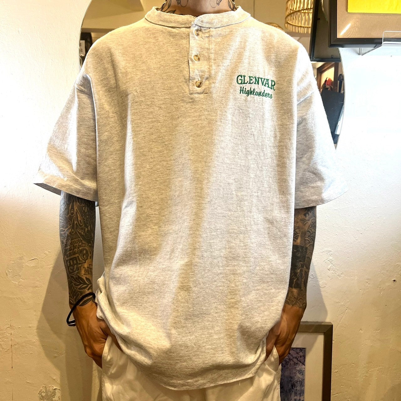 90s Cotton Deluxe ヘンリーネックT-shirt