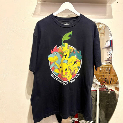 海外オフィシャル ポケモン 金 銀 初期モンスタープリントT