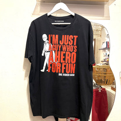 ワンパンマン 趣味でヒーローをやっている者だ プリントT